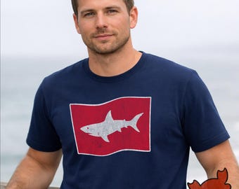 Men's Cotton T-Shirt – Classic Fit | Shark Spotter Flag