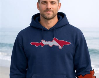 Men's Cotton Blend Hoodie – Classic Fit | Leopard Shark Scuba Flag
