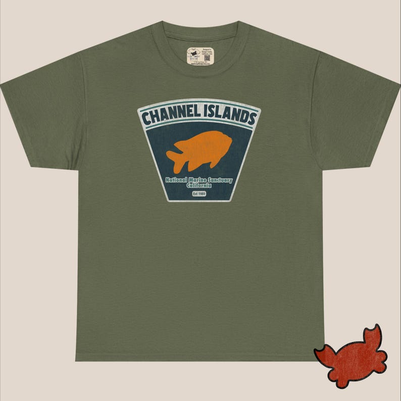 Men's Cotton T-Shirt – Classic Fit | Channel Islands National Marine Sanctuary Military Green
