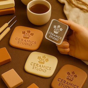 Custom Pottery Stamp for Clay, Ceramics Stamp, Pottery Tools, Signature Stamp, Pottery Makers Mark, Custom Logo Stamp, Gift for Potters