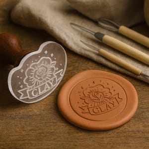 Pottery Makers Mark, Custom Logo Stamp, Gift for Potters, Custom Pottery Stamp for Clay, Ceramics Stamp, Pottery Tools, Signature Stamp