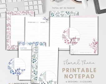 18 Printable Floral Watercolor To Do List Notepad Designs | A4 US Letter | Digital  Download Stationery | Pastel Green Pink Blue Purple