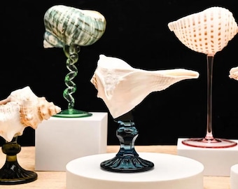 Handmade Seashell Wine Glass - Coastal Nautical Barware