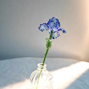 Handmade Stained Glass Iris Flower | Elegant Home Decor