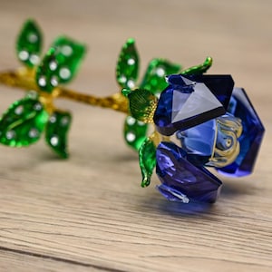 Handmade Glass Rose | Elegant Forever Flower Gift | Romantic Home Decor Accent | Anniversary, Wedding, Valentine’s Day Keepsake |