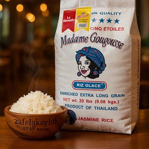Riz Madame Gougousse – 20 lbs. Enriched Jasmine Rice Ideal for diri djon-djon, diri kole