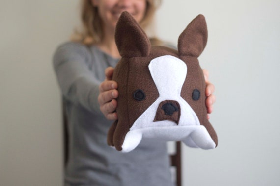 brown boston terrier stuffed animal