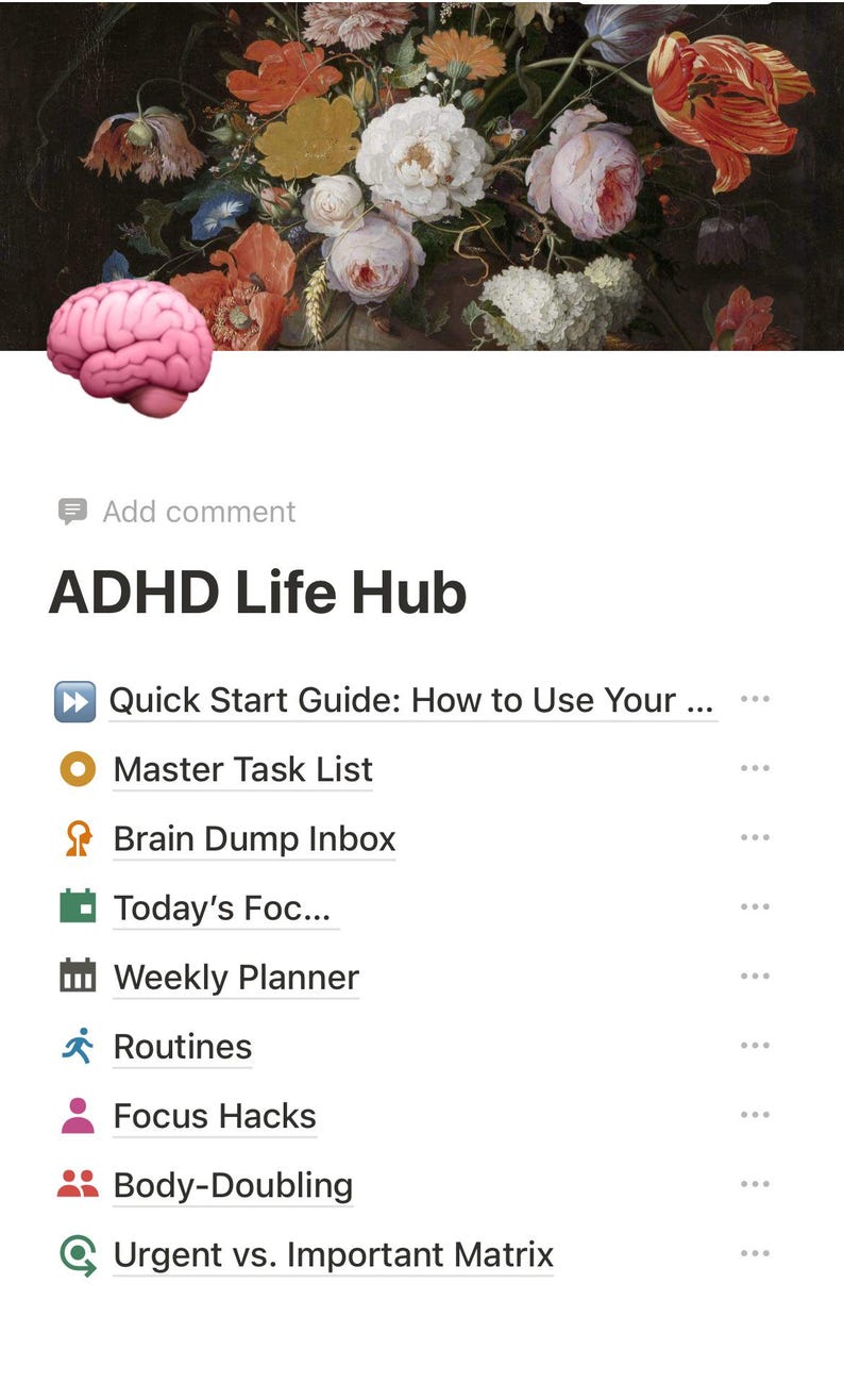 Adhd Inbox ADHD Self-care and Organizationaltoolkit – Notion Template - Etsy