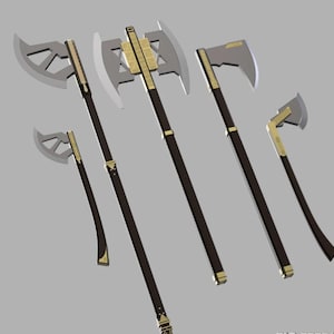 Ensemble de 5 répliques artisanales de haches de combat Gimli du Seigneur des Anneaux (LOTR), haches vikings plaquées or, cadeau de Noël, cadeau personnalisé, cadeau pour lui