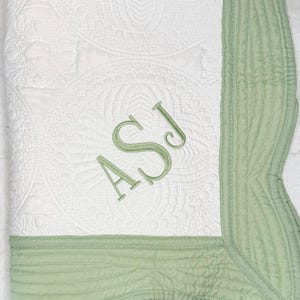 Personalized Heirloom Baby Quilt – Embroidered Name or Monogram Keepsake, Baby Shower Gift