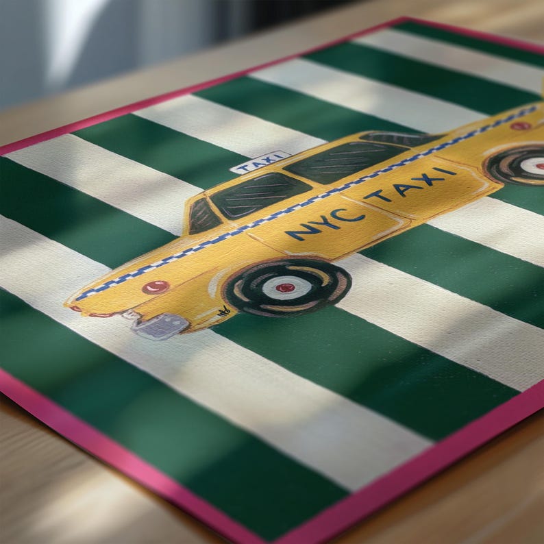 New York City Taxi Cab Art Print | Gallery Wall Art Print Canvas ...