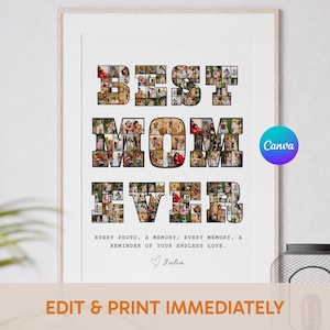 Custom Mom Photo Collage, Editable Gift for Mom, Mom Birthday Gift, Mother Day Gifts, Mother Day Frame, Gift For Mom, Mother Birthday Gifts