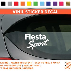 Fiesta Sport Vinyl Decal – Waterproof Vinyl Sticker for Ford Fiesta – Custom Car Decal for Hatchback – Easy Apply, Non-Fading