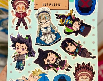 Hoja de pegatinas inspiradas en Beyblade X