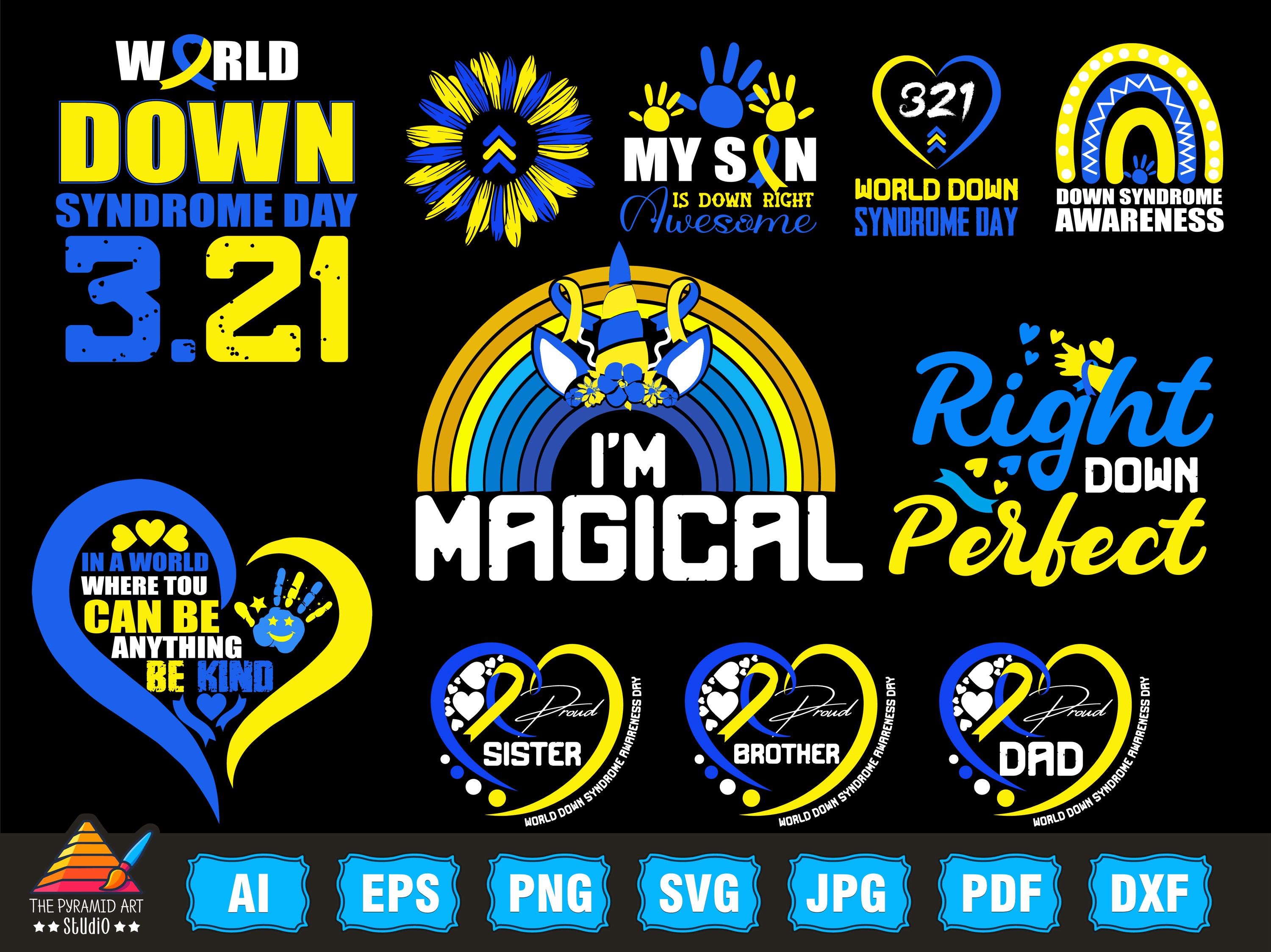Down Syndrome SVG PNG Bundle, T21 Yellow Blue Ribbon Svg, Awareness ...