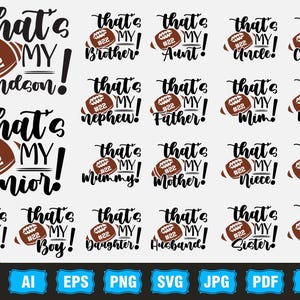 Football SVG, That&#39;s My Senior Svg, football mom svg, football dad svg, football shirt image, sublimation PNG Dxf cut file, SVG numbers file