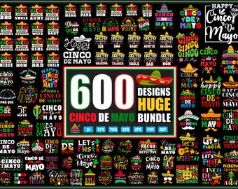 600+ Cinco De Mayo svg png Bundle, Let's Fiesta Png svg, Mexico Tequila Png, Tacos Png, Nachos Hat, Mexican Party, Boho Floral Cinco De Mayo