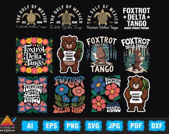 Paquete de svg PNG de Foxtrot Delta Tango, svg anti-Trump, obsequio demócrata, el Golfo de México, Resist Bear Foxtrot Delta Tango PNG, Smokey the Bear