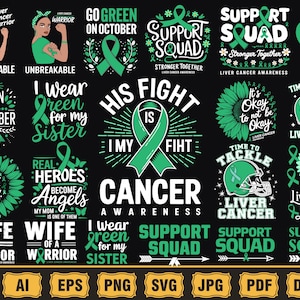 leverkanker bewustzijn svg png bundel, leverkanker svg, Survivor SVG, groen lint SVG, leverkanker, ik draag groen voor mijn oom en vader Svg
