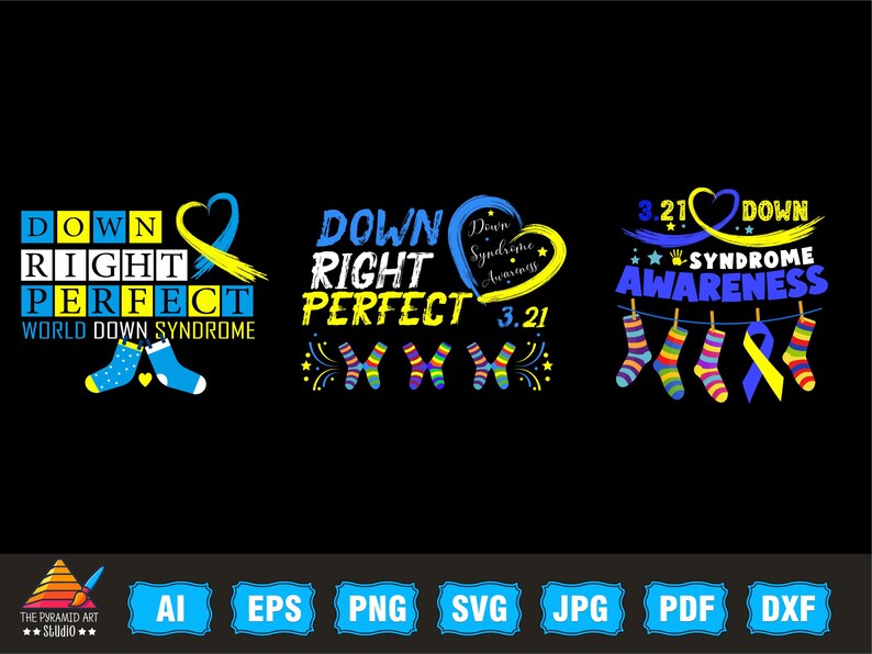 Down Syndrome SVG PNG Bundle, T21 Yellow Blue Ribbon Svg, Awareness ...