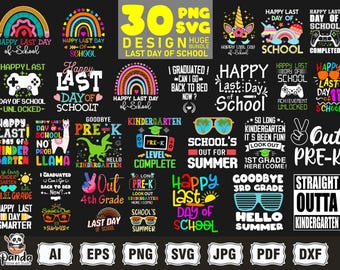 Last Day Of School 2025 Huge Bundle Svg png, School Graduation svg, End of School Year svg, Summer Break Vacation svg, Teacher Last Day Png
