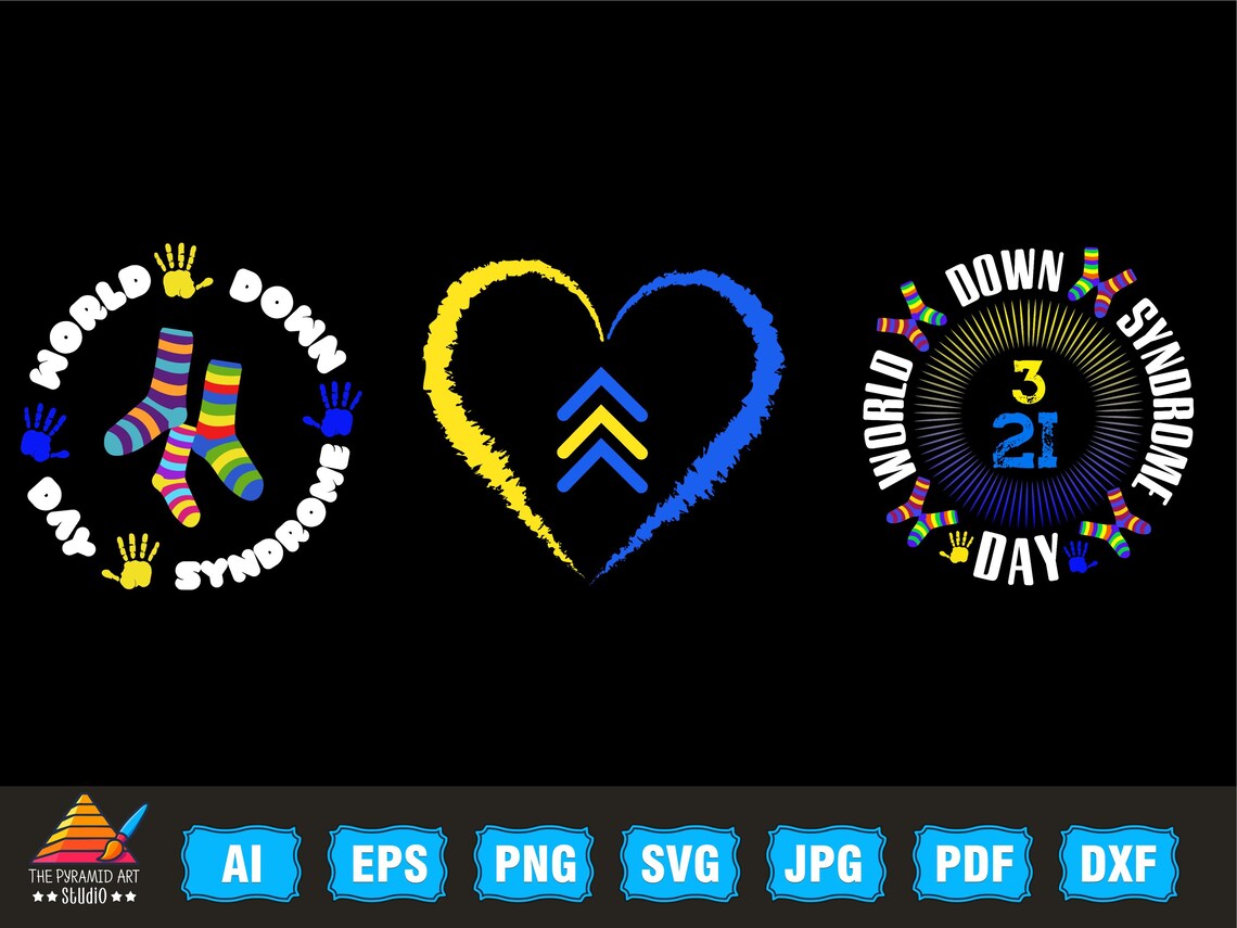Down Syndrome SVG PNG Bundle, T21 Yellow Blue Ribbon Svg, Awareness ...