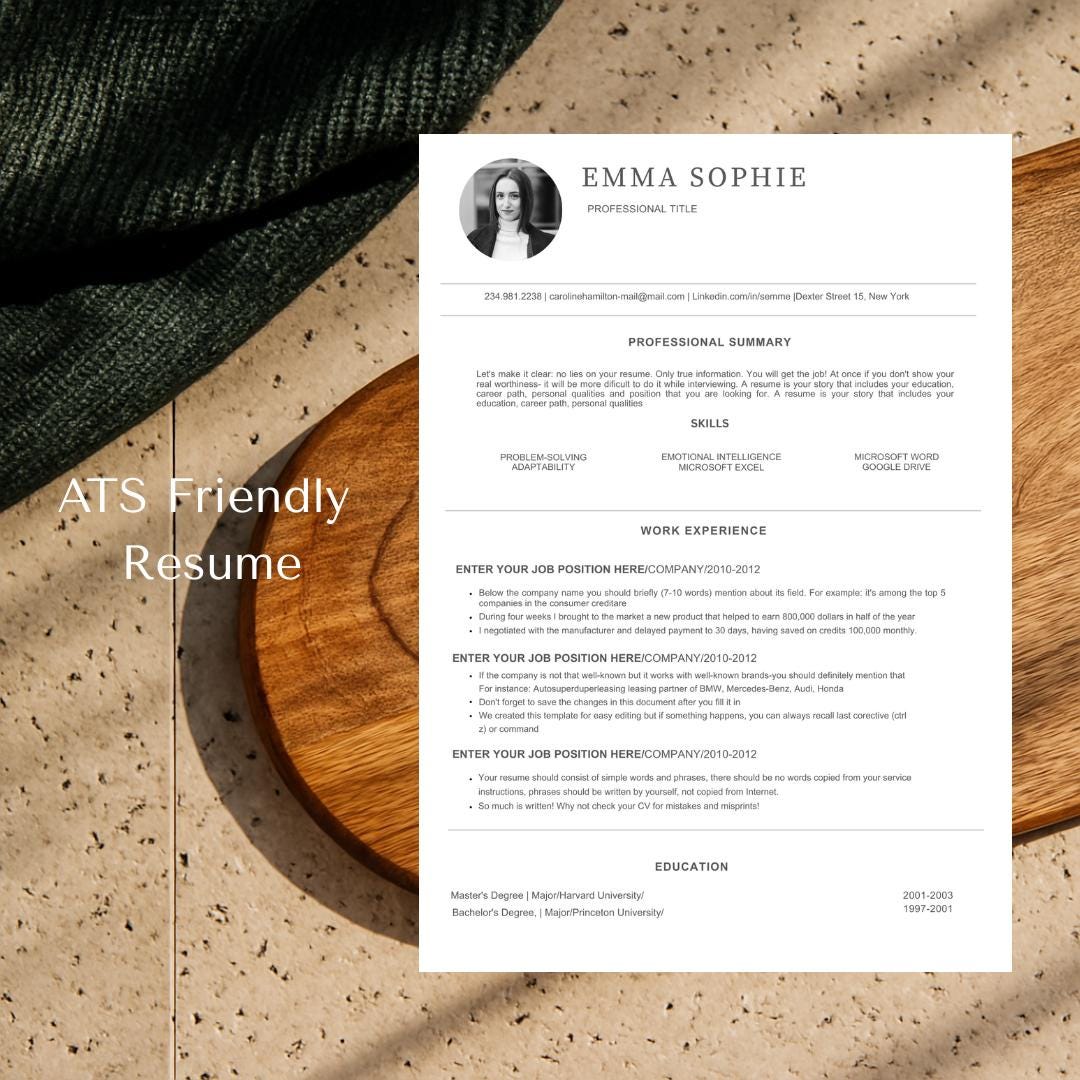 Student Resume Template, High School Resume With Photo, Graduate School ...