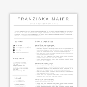 Professional Resume Template, Modern Resume Template with Photo, Minimalist Resume, Creative ATS Resume CV, Executive Resume, CV Template