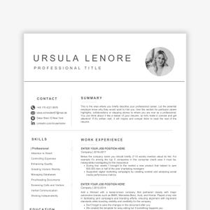 Minimalist Resume Template Canva: Professional CV + Cover Letter (PDF Editable, ATS Friendly)