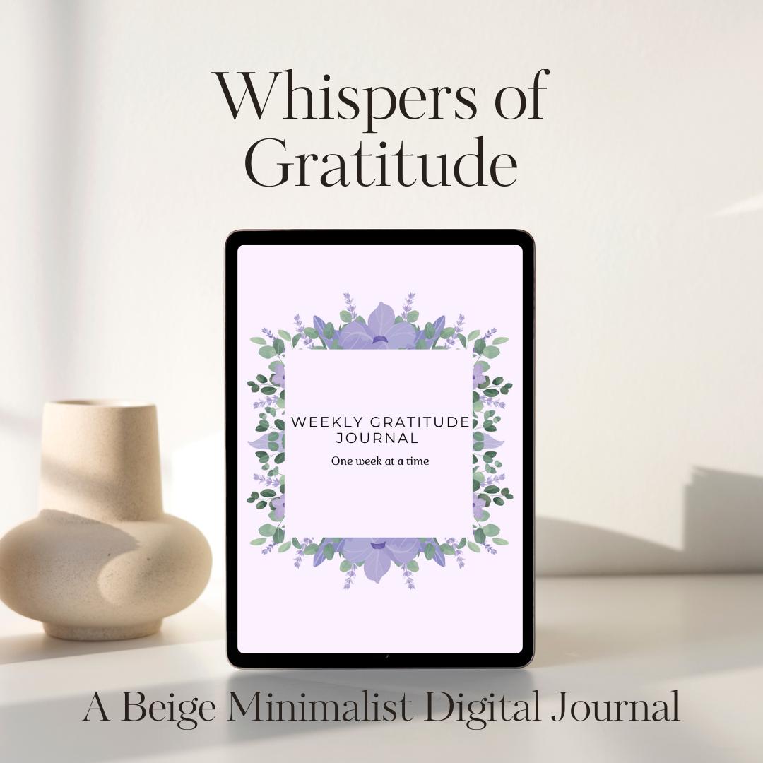 Digital Gratitude Journal Tracker DailyJournal PDF GoodNotes iPad Self Care Mindfulness Mental Health Undated Planner Printable Wellness Log