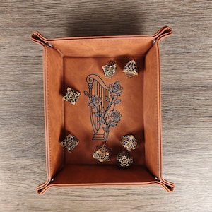 Custom Dice Tray - Dice Rolling Tray for DnD, Dungeons and Dragons, D&D key tray, Boardgame tray, Bard Tray