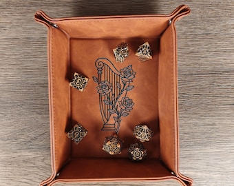 Custom Dice Tray - Dice Rolling Tray for DnD, Dungeons and Dragons, D&D key tray, Boardgame tray, Bard Tray