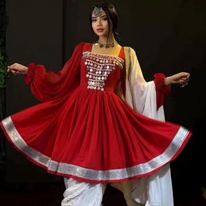 Elegant Afghani Handmade Dress – Traditional Embroidery & Vibran