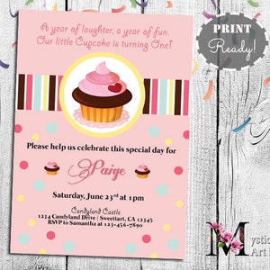 Cupcake Party Invitation Fete Denfant Imprimable Etsy France