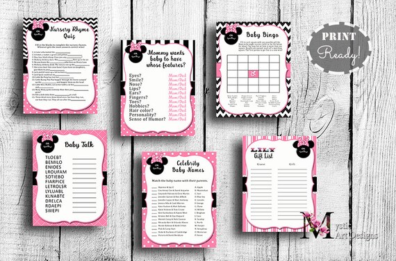 Minnie Mouse Baby Shower Game Bundle Baby Shower Games Fun Etsy Minnie Mouse Baby Shower Game Bundle Baby Shower Games Fun Etsy