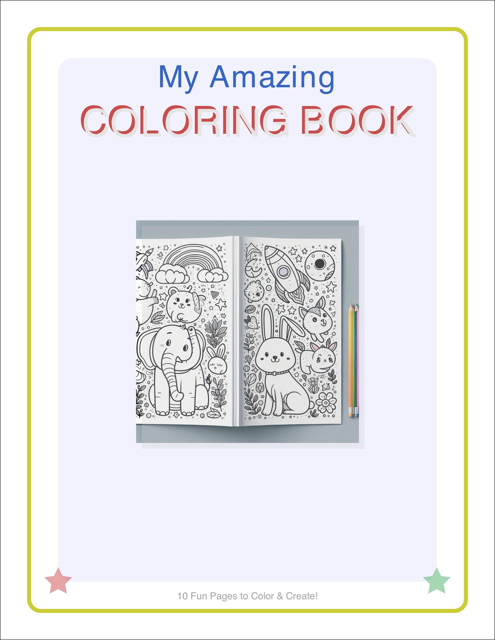Pdf Fun Pages Kids Coloring Book PDF | 10 Fun Animal & Theme Pages | Printable ...
