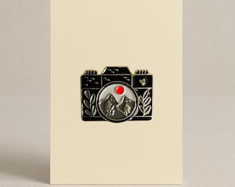 Pin esmaltado de cámara creativa, broche de fotógrafo