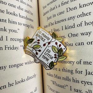 Book Lover Enamel Pin, “So Many Books, So Little Time”, Cute Reader Gift, Bookish Pin, Literary Accessory, Bibliophile Pin, Book Lover Gift