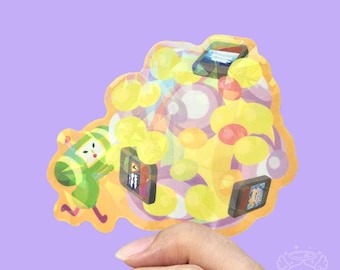 Prince Katamari Ball 6,5 cm Holographischer Vinyl-Aufkleber Wasserfest