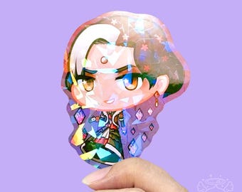 Emet Selch Hades Aufkleber FFXIV 6,5 cm Holographisches Vinyl Wasserfest