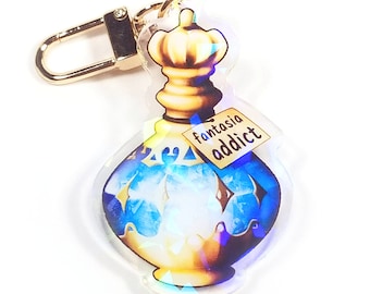 Fantasia Addict - 2.5in Keychain Charm HOLOGRAPHIC Double Sided FFXIV