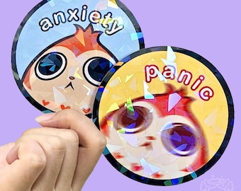 Paissa Angst Panic Aufkleber FFXIV 2,5 in Holographic Vinyl Wasserfest