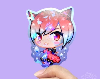 G'raha Tia Exarch Aufkleber FFXIV 6,5 cm Holographisches Vinyl Wasserfest