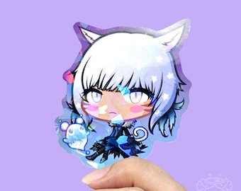 Y'shtola Rhul Aufkleber FFXIV 6,5 cm Holographisches Vinyl Wasserfest