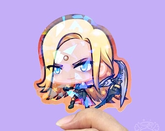 Zenos yae Galvus Aufkleber FFXIV 6,5 cm Holographisch Vinyl Wasserfest