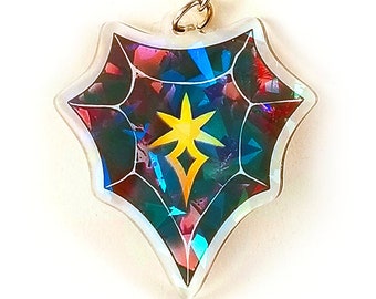 DRK Dark Knight Final Fantasy XIV Soul Crystal Holographic - 2in Keychain Charm Double Sided