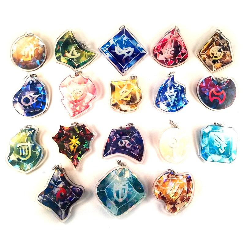 2in Keychain Charm Double Sided SAM Samurai Final Fantasy XIV Soul Crystal Holographic
