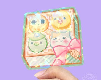 Marzipan Minions Aufkleber FFXIV 6,5 cm Holographisch Vinyl Wasserfest
