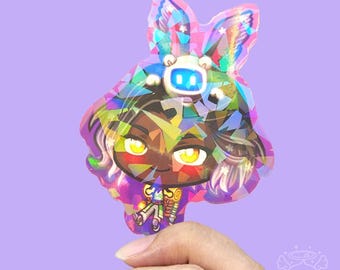Erenville Aufkleber FFXIV 6,5 cm Holographisches Vinyl Wasserfest