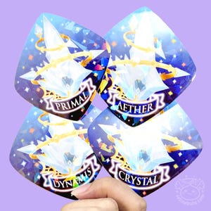 Aetheryte Aufkleber FFXIV 6,5 cm Holographisch Vinyl Wasserfest (Resistant für Rechenzentrum Aether Primal Dynamis Crystal)